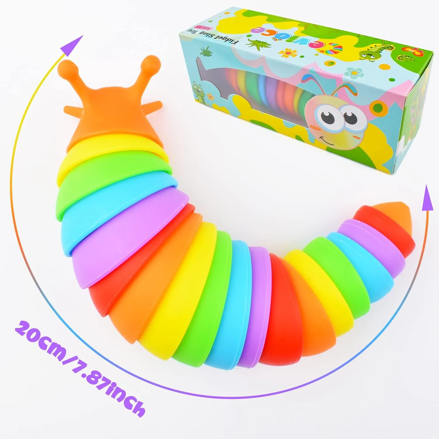 - 6 Pcs Cute Autism Sensory Toys for Autistic Children & Kids shovel gourmet Party Favors$ Age 3  Cevioce Sensory Slug Fidget Toys 