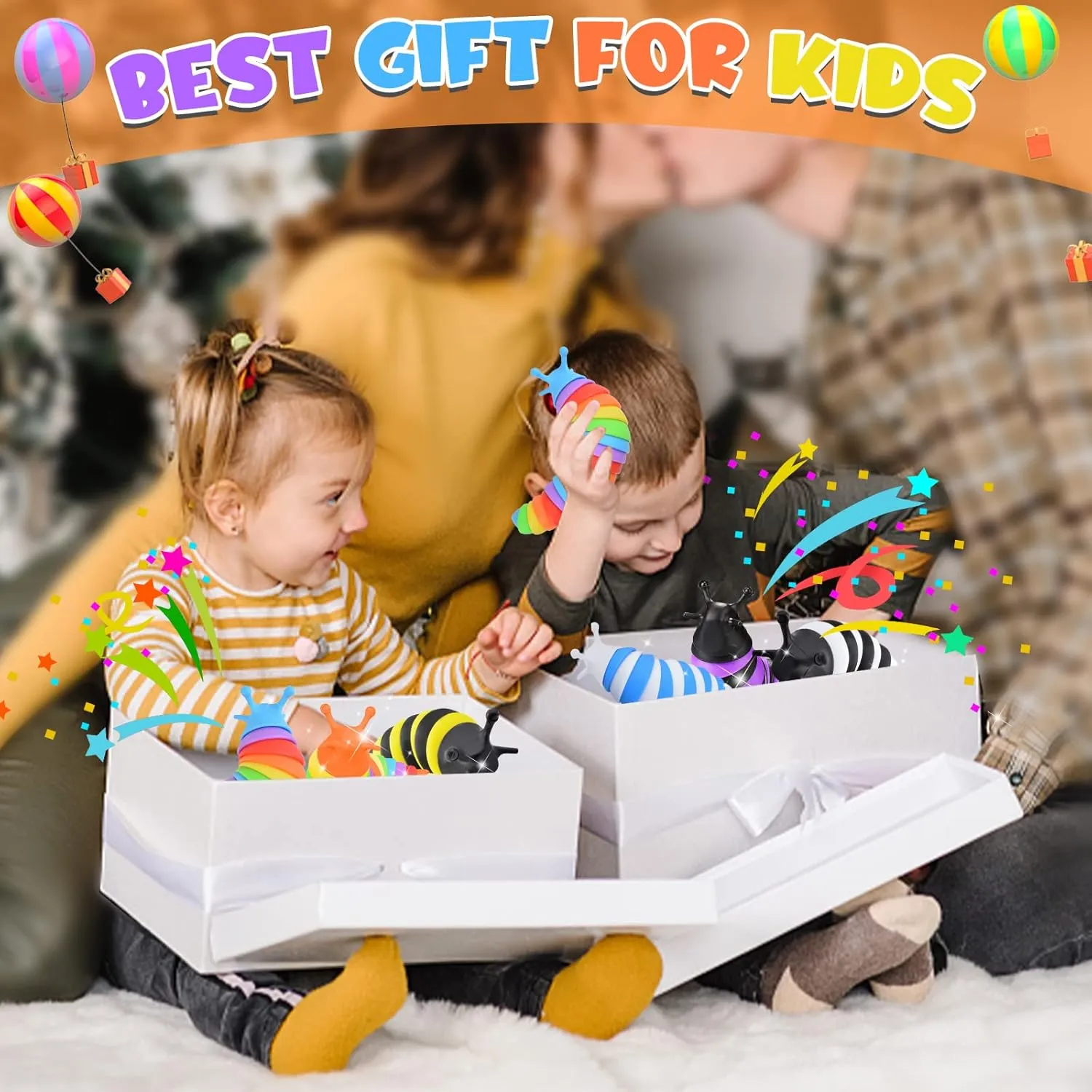 - 6 Pcs Cute Autism Sensory Toys for Autistic Children & Kids shovel gourmet Party Favors$ Age 3  Cevioce Sensory Slug Fidget Toys 