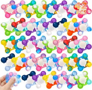 - Colorful Party Favors for Kids - vacate Sensory Toys for Stress Relief and Anxiety - Classroom Prizes,Goodie Bag Stuffers,Birthday Gifts 42 PCS Pop Fidget Spinners 