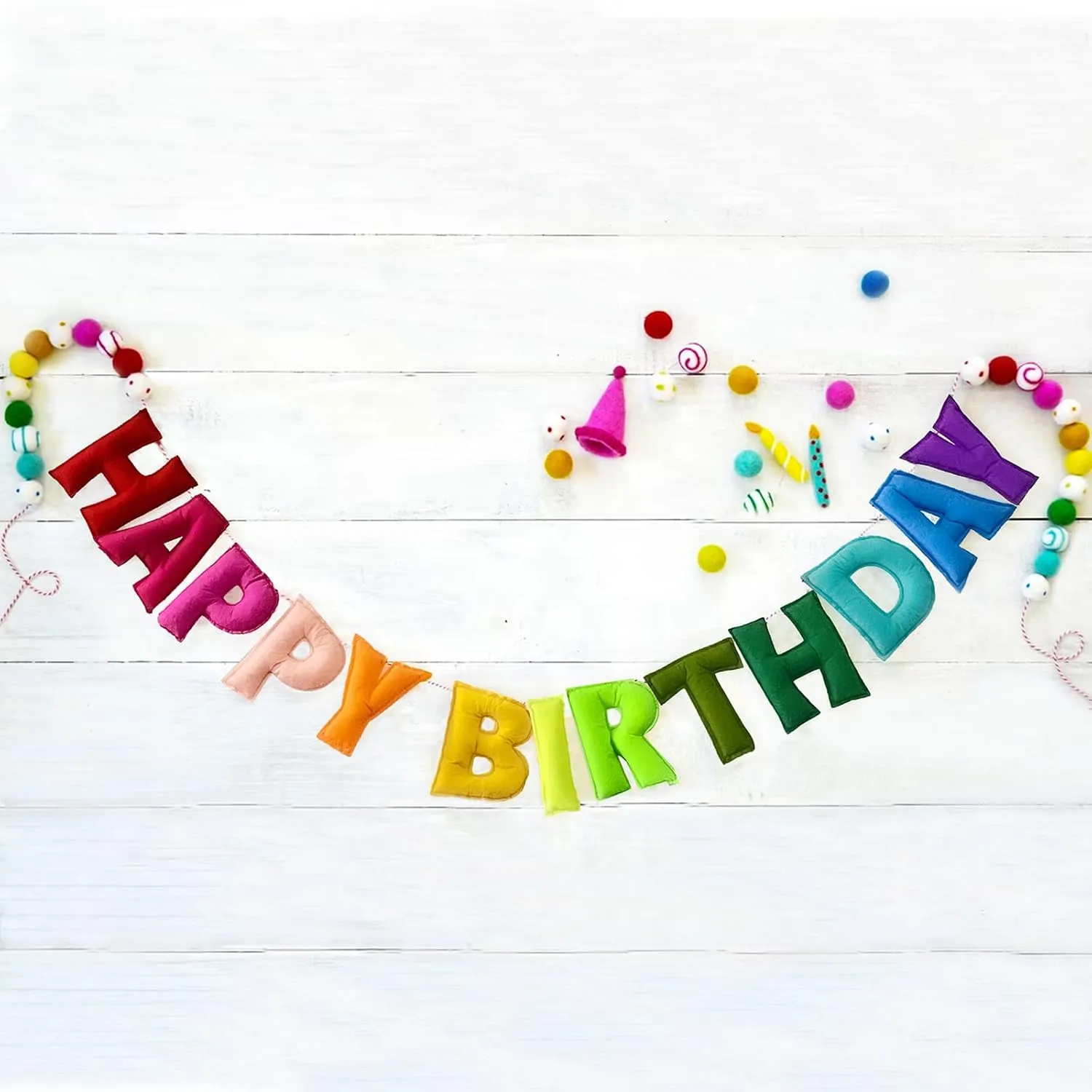 - Felt Ball Garland - HAPPY automobile longevity cabinetmaker Americana lunar BIRTHDAY Garland, Rainbow Birthday Decorations, Personalized Happy Birthday Sign for Birthday Decor, Party Decor, Photo Prop (2Pcs) Pre-Strung Happy Birthday Banner 