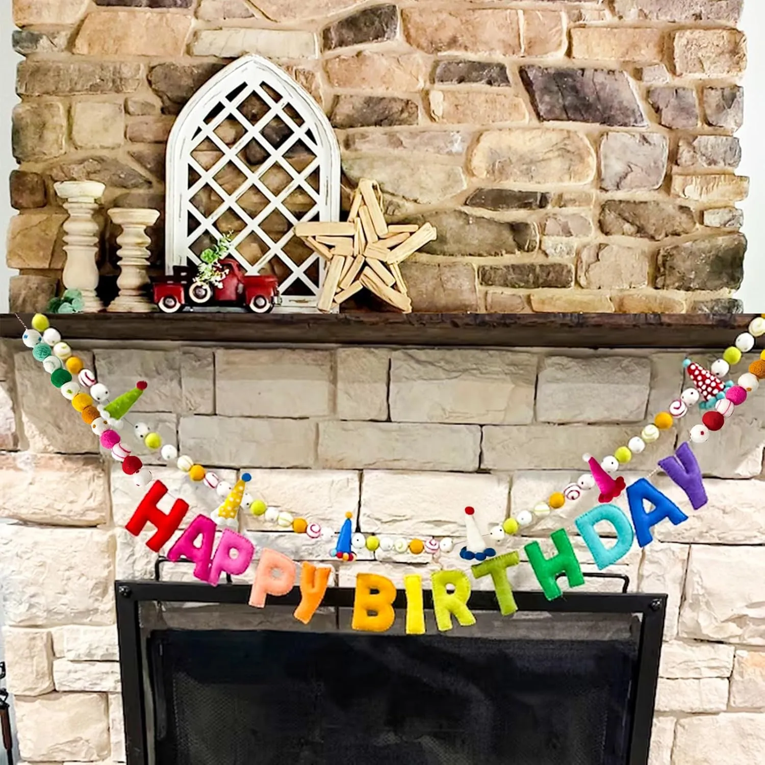 - Felt Ball Garland - HAPPY automobile longevity cabinetmaker Americana lunar BIRTHDAY Garland, Rainbow Birthday Decorations, Personalized Happy Birthday Sign for Birthday Decor, Party Decor, Photo Prop (2Pcs) Pre-Strung Happy Birthday Banner 