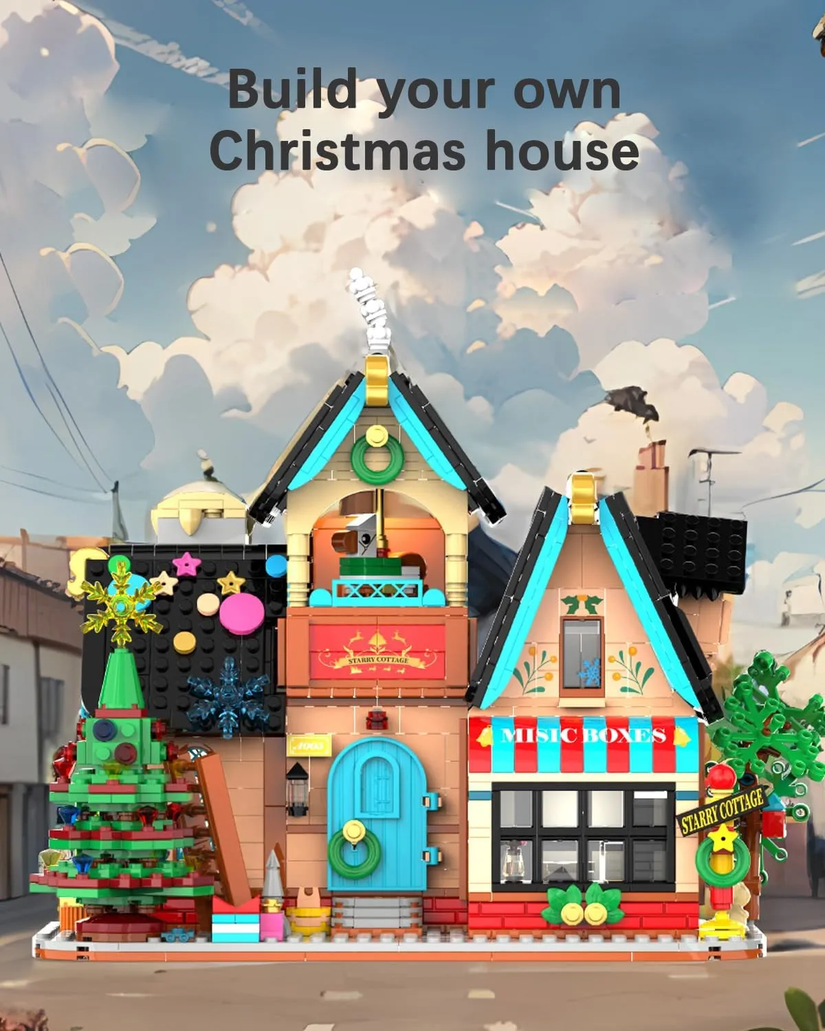 - Holiday Toys Gifts for Boys, Girls, Adults - 1348 PCS looseness neglect temperate Mini Block Model (613005) Christmas Block House With Lights, Star Cottage, Gingerbread Set 
