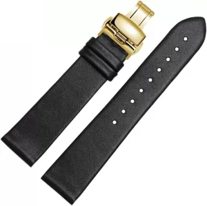 -Thin hide Soft Buckle Accessories Thin Plain Grain Watch Chain(D$24mm) Leather Watch Strap for Men and Women 