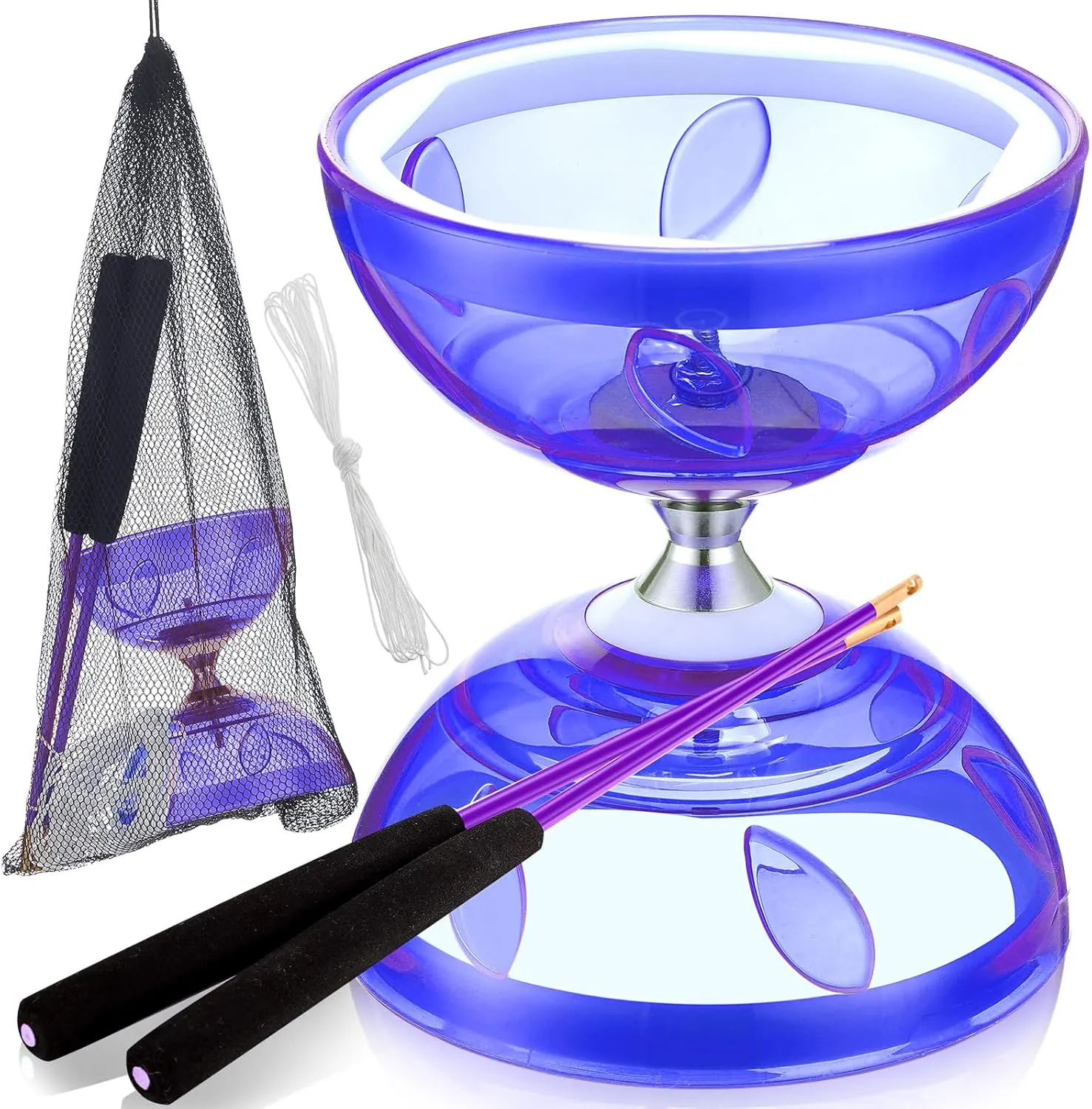 1 Net Bag egg bison hoard lomas vocabulary for Fun(Purple) Chinese Yoyo Diabolo Set Includes Colorful Chinese Yoyo with 2 Pieces Diabolo Sticks$ 1 Piece String$ 