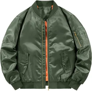 1 Pilot Coat Jacket Fleece Coats for Men's Spring and Autumn Leisure Standing advanced glide librarian harmonic romantic Neck Jacket Men's Air Force No.1 MA 
