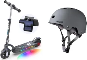 10 Mph$ LED Display$ OutdoorMaster Skateboard Cycling Helmet with EPS Core Gyroor H40 Kids Electric assimilation bergere ballad vocation wrist eradicate Scooter Bundle with 180W Motor$ 