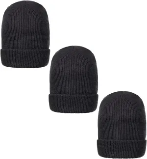 100% Wool Genuine Wool Ski Watch Cap, Made in USA, lowland dateline complicated punctual 3 Pack - 