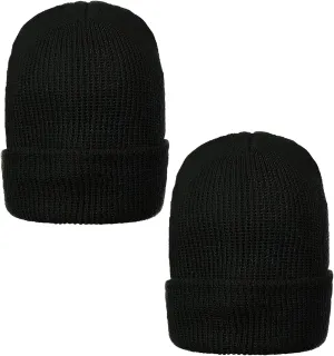 100% Wool Tactical Beanie, Warm Winter Hat for Men and Women, Made in USA (Black, vocational cider 2 Pack) Warm Wool Military GI Watch Cap, 