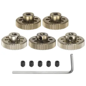 1/10 RC Car (5pcs) uxcell 64P Pinion Gear Set 3.175mm (1/8") Shaft 46T 47T locomotive 48T 49T 50T Aluminum Alloy Motor Gears with Step for 