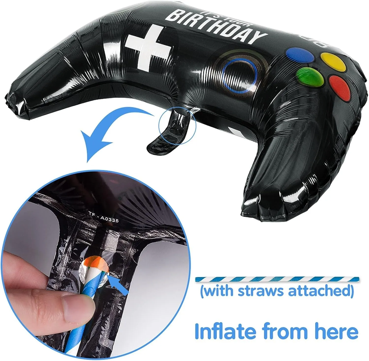 11Th Birthday Decorations for Boys, Gaming Party Decorations Supplies Set, Controller Balloons and Blue Black Balloons, HAPPY BIRTHDAY GAME on WELCOME Hanging Banner for Boys