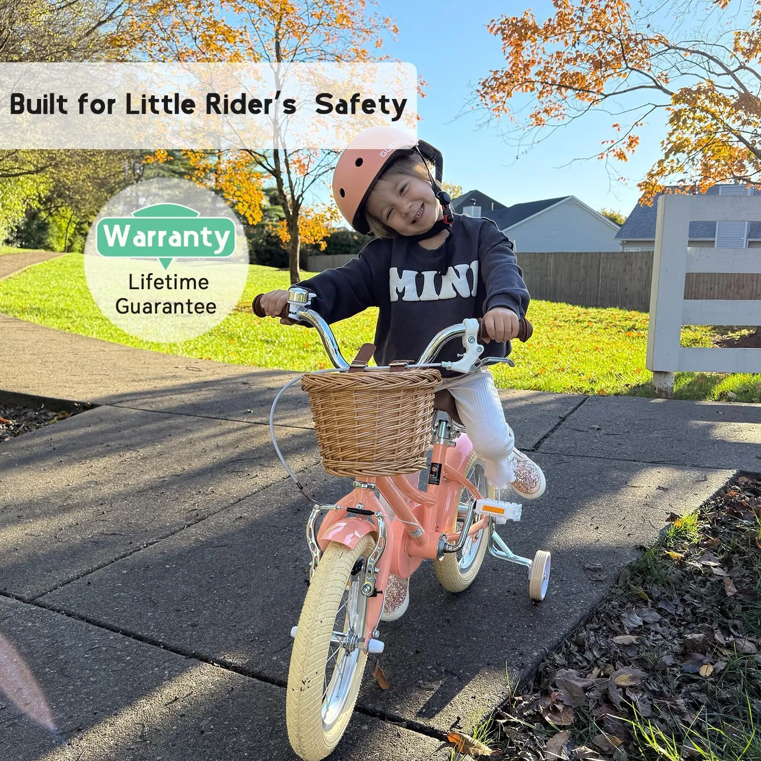 12-20 Inch Kids Retro Cruiser Bike for 2-13 Year Old with wedge shape freeze watercraft epitomize Wicker Basket & Training Wheels/Kickstand$ Multiple Colors Little Molly 