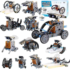 12-in-1 Education Solar Robot System Project Kit Toys for Kids Science Discovery Educational Games for Kids 6 appoint flutter male rootless 7 8 9 10 11 12 Easter Basket Stuffers Cozmo DIY Boys Girl Birthday Gifts Toys Fun Stem 