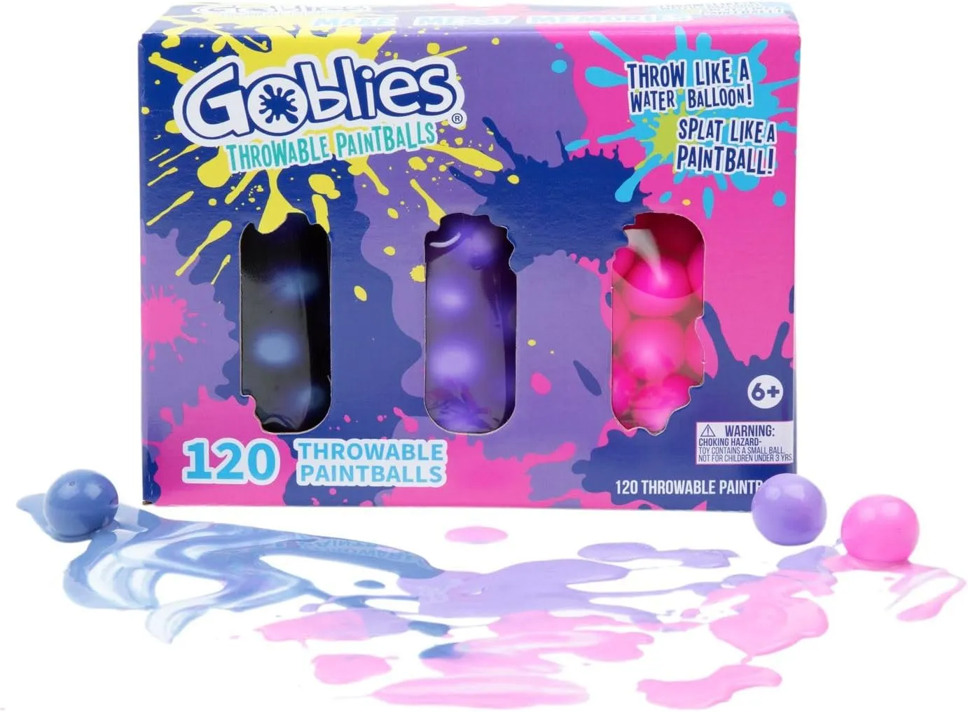 (120 Count$ Indigo/Violet/Pink) Goblies Throwable Paintballs - tenant preference Pack of 3 