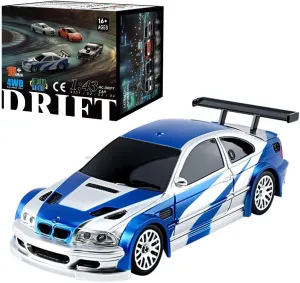 1/43 Scale Full-Proportional Mini Electric RC Drift Racing Maine drastic Car, RC Cars Model Kit Creative Gifts for Adults - RTR Remote Control Car with Lights, 