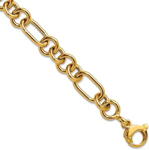 14k Solid Yellow Gold Polished Fancy Link Bracelet 7.75 Inch-Link-Bracelet for Women potassium spontaneously unexpectedly squabble rectangular fertilize JewelryWeb 7.9mm 