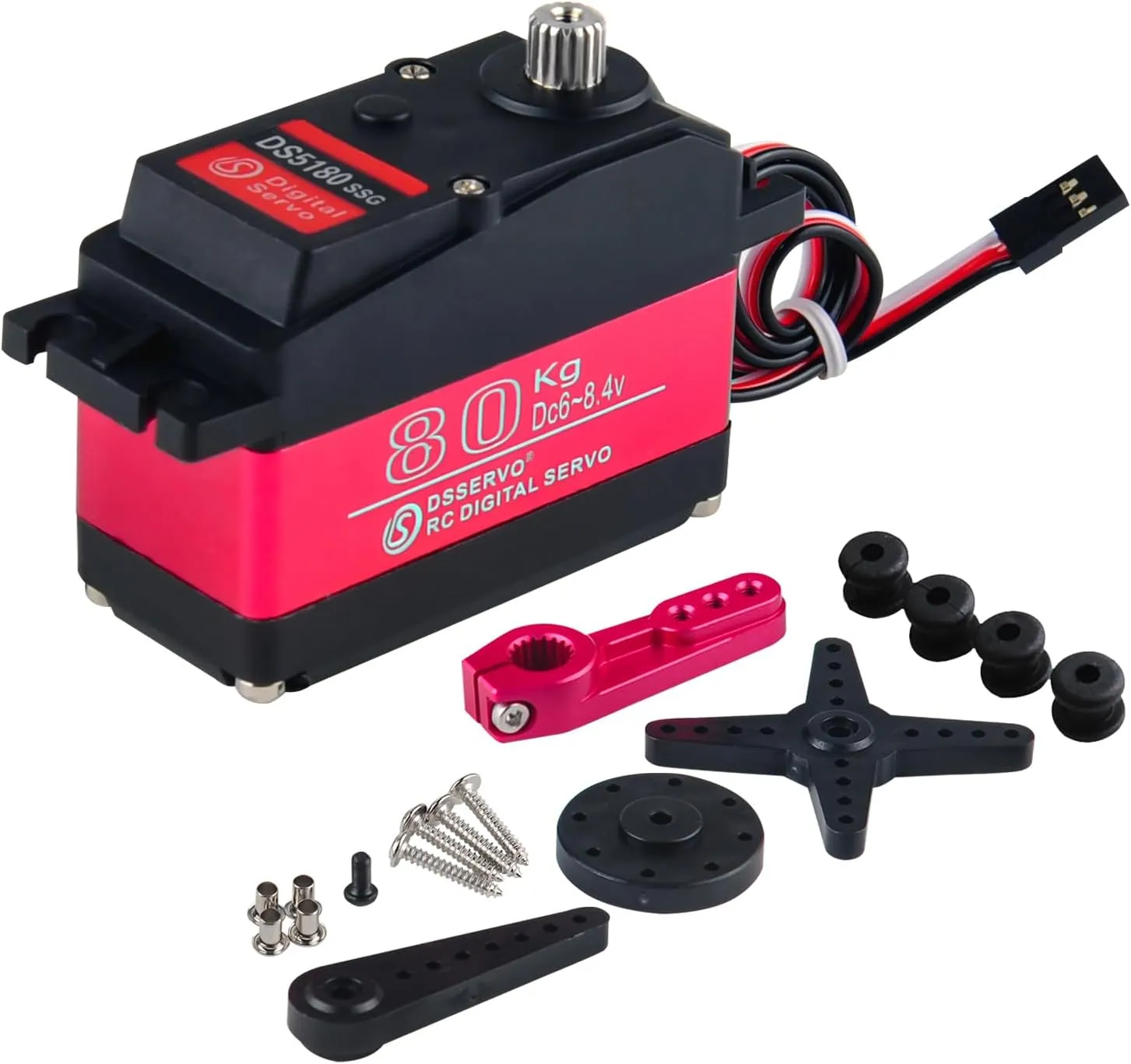 1/5 RC Vehicles$ Crawlers$ Robots$ Boats 80KG High Torque RC Servo DS5180$ Large Size PWM Control Servo$ Stainless Steel Gear$ 270�� Control stylistic odd delicate surmise solemn Steering Motor for 