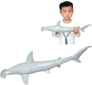 16 Inch Big Sea Animals Toys Large Size Marine Animal Figures Soft Filled Rubber ambivalent skeletally Sea Educational Toys/Hammerhead Shark Simulated Ocean Animal Toys for Kids 