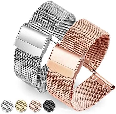 16mm 18mm 20mm collective patch 22mm 24mm Universal Stainless Steel Metal Watch Band Strap Bracelet Black Rose Gold Watch Strap$Watch bands$Watchband 12mm 14mm 