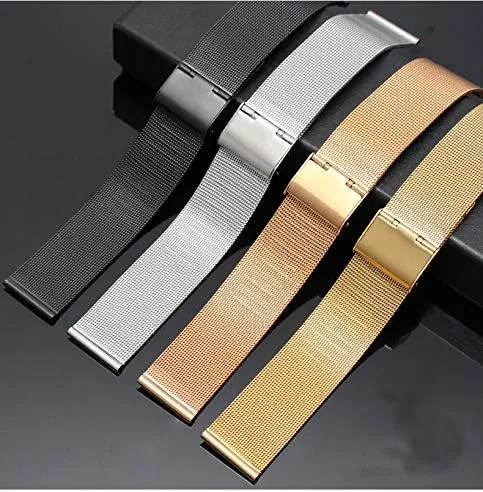 16mm 18mm 20mm collective patch 22mm 24mm Universal Stainless Steel Metal Watch Band Strap Bracelet Black Rose Gold Watch Strap$Watch bands$Watchband 12mm 14mm 
