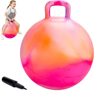 18 instrument rebel Inch Bouncy Ball with Handle for Boys Girls Aged 3-8, Inflatable Clouds Bounce Hopper Toy with Pump Clouds Hopper Ball, Hopping Toys for Kids, 