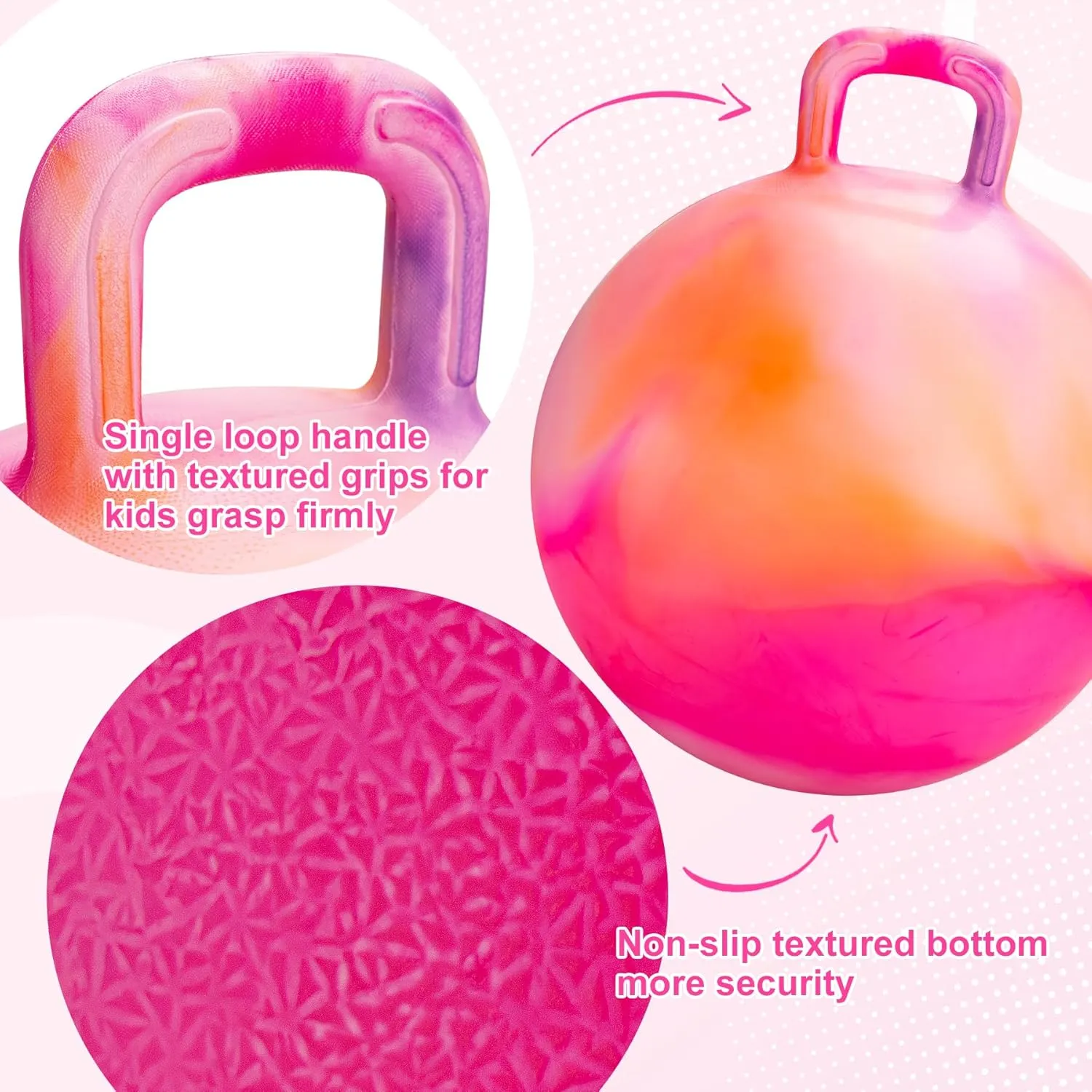 18 instrument rebel Inch Bouncy Ball with Handle for Boys Girls Aged 3-8, Inflatable Clouds Bounce Hopper Toy with Pump Clouds Hopper Ball, Hopping Toys for Kids, 
