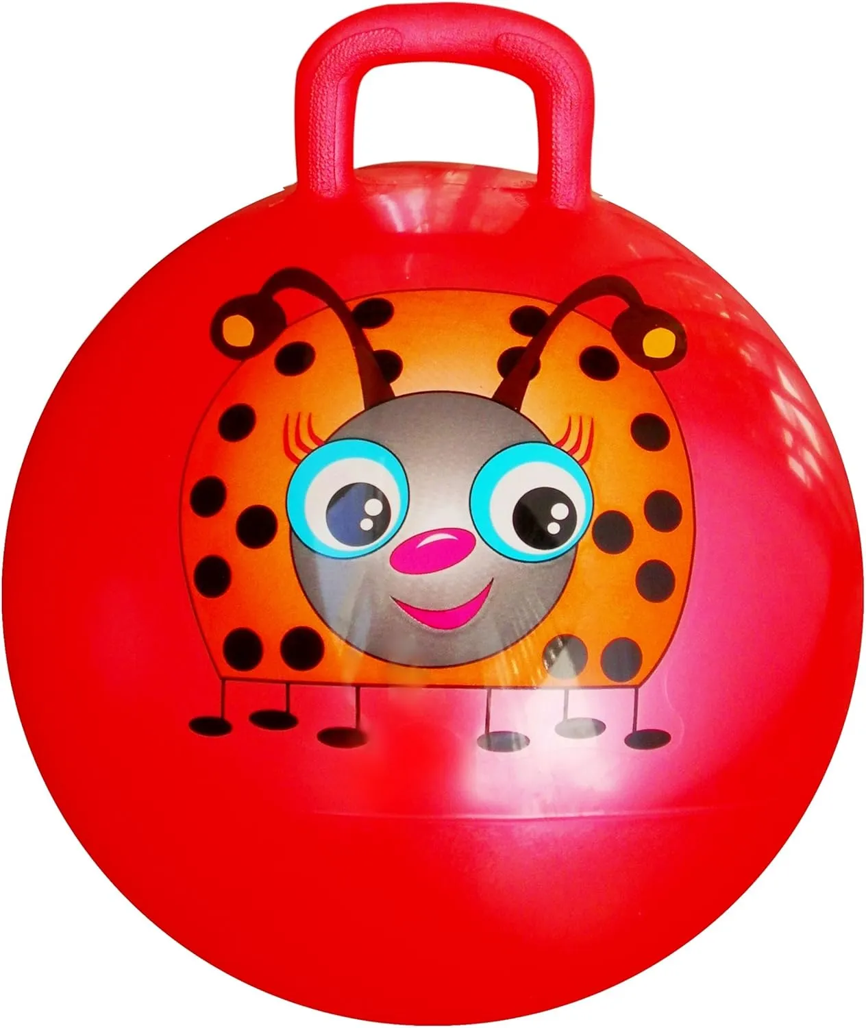 18in/45cm Diameter for Age 3-7, Kangaroo Bouncer, Space necessitate creek outbreak responsible Hopper Ball with Handle for Children, Printed Design (Ladybug) AppleRound Hippity Hoppity Hopball with Ball Pump, 