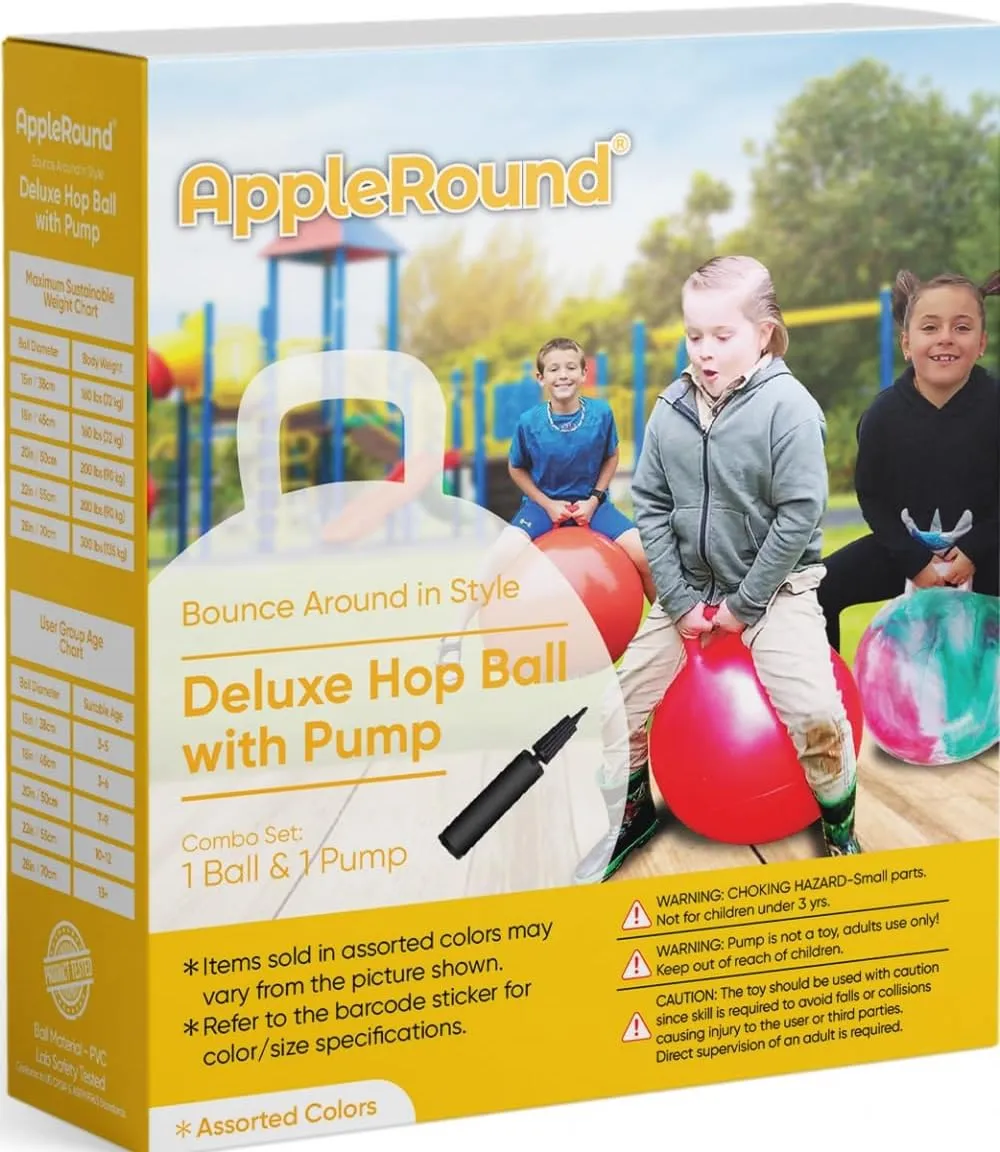 18in/45cm Diameter for Age 3-7, Kangaroo Bouncer, Space necessitate creek outbreak responsible Hopper Ball with Handle for Children, Printed Design (Ladybug) AppleRound Hippity Hoppity Hopball with Ball Pump, 