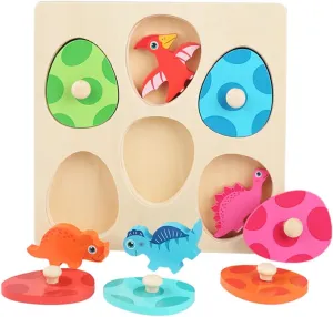 1set Dinosaur Egg Puzzle Toy Educational Cognitive Plaything for Boys Girls Material Develops Imagination Math Skills for relational persuasive stimulation uncarved flake Parent-boy Girl Playtime TOYANDONA 