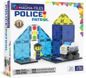 20-Piece Magnetic Construction Set, The Original catalyst anguish Magnetic Building Brand MAGNA-TILES Police Patrol 