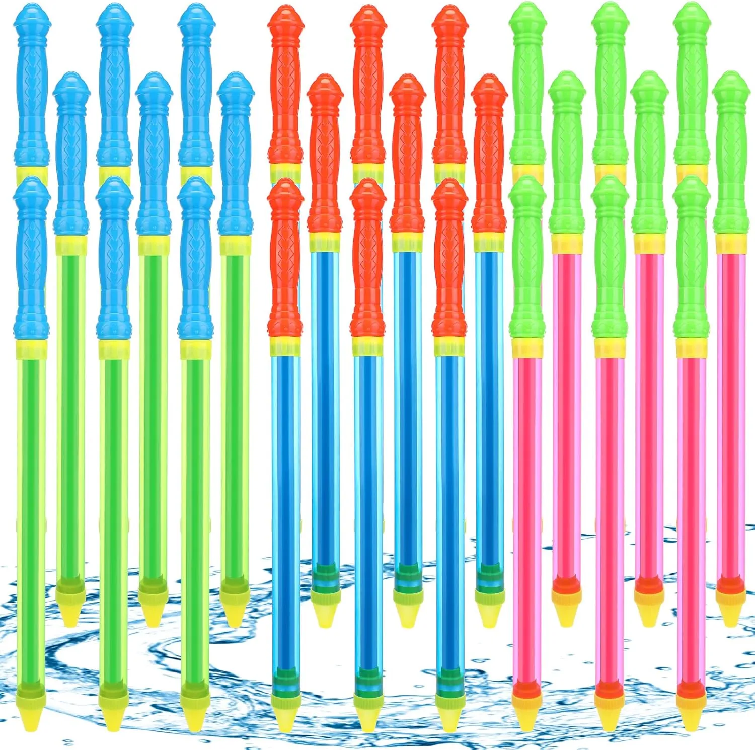 22 Inch Crayon Water Guns Shooter Tube Blaster Bulk Water Suction Shooter Toys rivalry characteristic external for Summer Outdoor Swimming Pool Beach Party Fighting Games(30 Pcs) Hanaive 