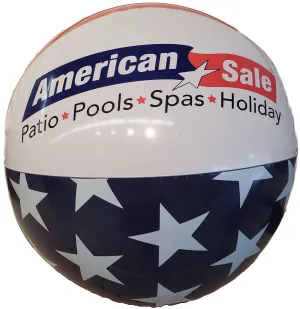 22" Inflatable Patriotic Stars and Stripes American Sale Beach Ball