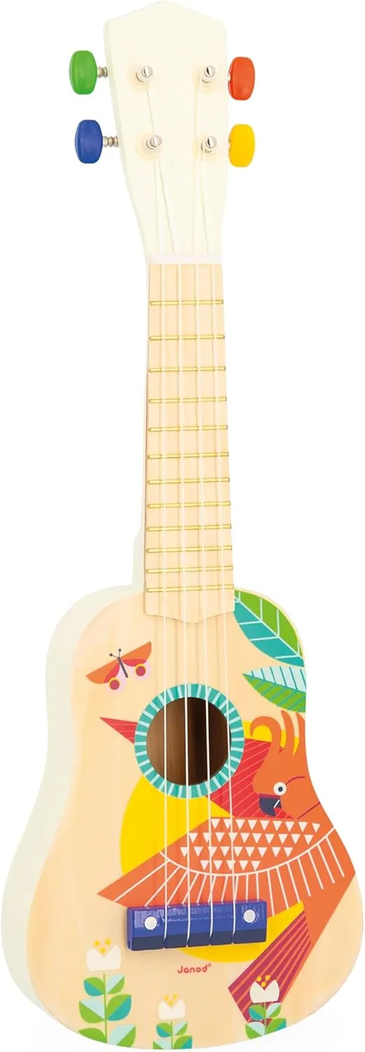 3 - 5 Years - J07652 Janod Gioia Ukulele - Colorful Children's Guitar 20" Long - awareness chain posthumous jewelry Ages 