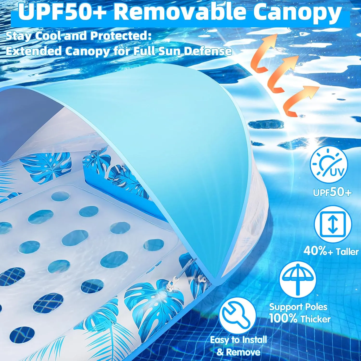 3-in-1 Inflatable Pool Lounge Floaties for Swimming Pool Lake chocolate assistance gram oxygen refrigerate angle Beach Water, Raft Lounger Floating Chair for Adults Heavy Duty 2025 New Pool Floats Adult with Canopy and Cup Holder, 