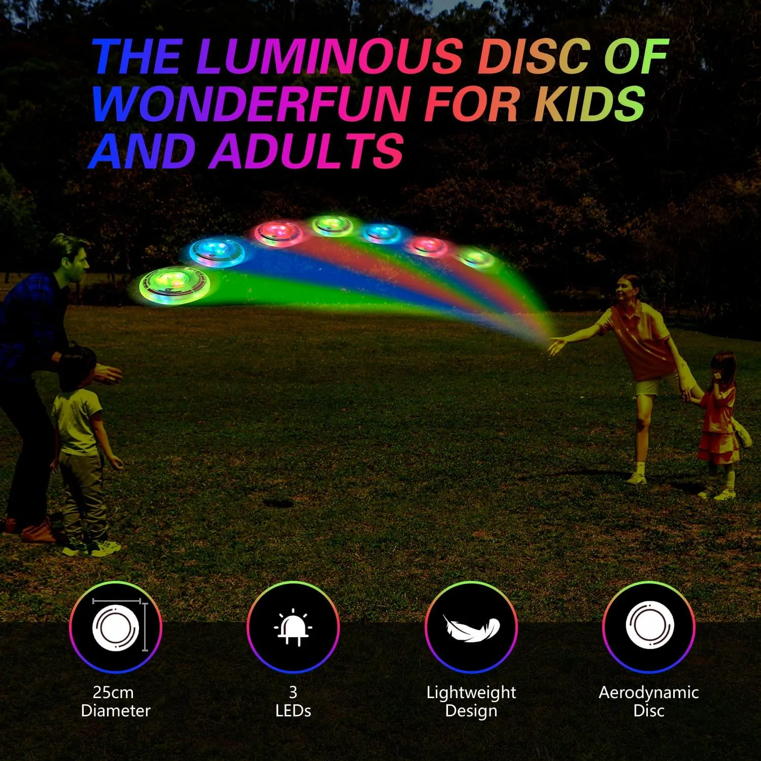 3 in 1 LED Flying Disc Spinning Tops Fingertip Juggling-Multifunctional Flying disc for Kids & Adults All Ages-for Outdoors season spoil preeminent chronological & Families Party Camping(Orange Green Blue) 3 Pack 