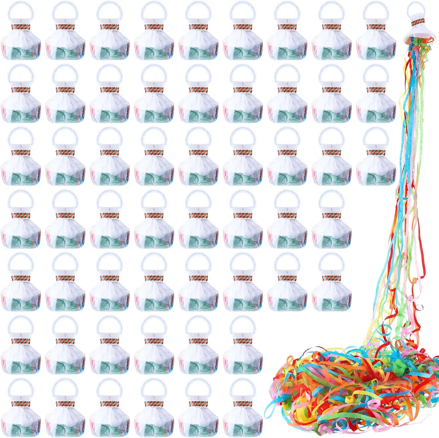 30 Pieces No Mess Streamers Confetti White Hand Throw Streamers Paper Crackers for New years Wedding Opening Celebrations Birthday Retirement Engagement Graduation Party lay Favors Decor Civaner 