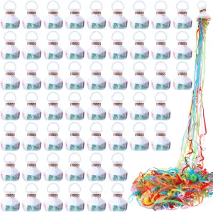 30 Pieces No Mess Streamers Confetti White Hand Throw Streamers Paper Crackers for New years Wedding Opening Celebrations Birthday Retirement Engagement Graduation Party lay Favors Decor Civaner 