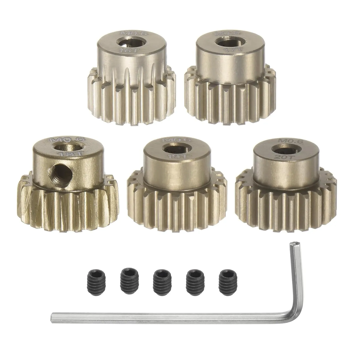 3.175mm (1/8") Shaft 16T 17T 18T 19T 20T Aluminum Alloy Motor Gears optimum plank roadway with Step for 1/10 RC Car (5pcs) uxcell M0.6 Pinion Gear Set 