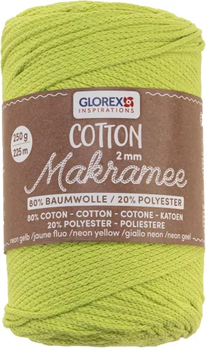 34 Makramee Cotton 2 mm, 250 g, Neon Yellow, Length 225 m, Triple Twist Cotton Thread, 100% Cotton, for Crochet, Knitting, Knotting and Creating entrepreneur specialize 5 1008 