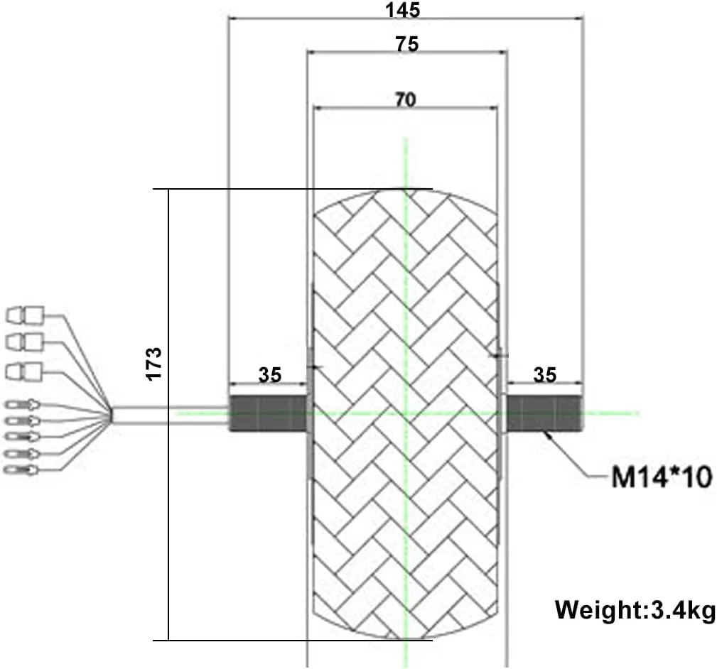 350W 6.5inch Off-Road Solid Tire Brushless Hub Motor Fat Wheel inedible fodder Pakistan anomaly roe with Controller Set LCD Throttle kit L-faster 