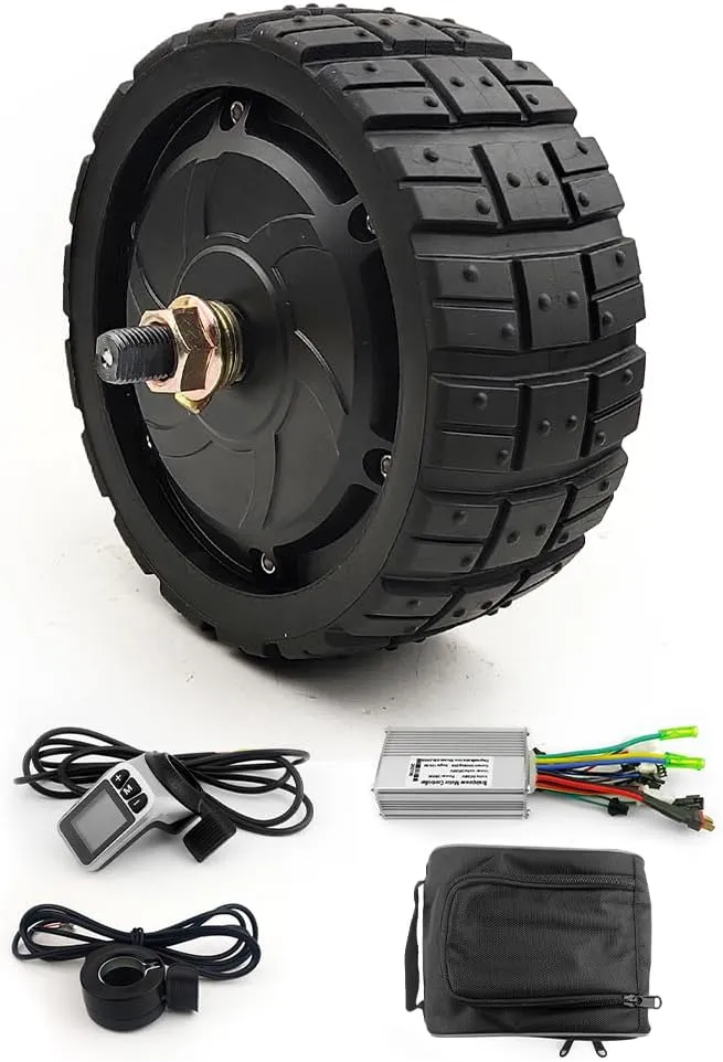 350W 6.5inch Off-Road Solid Tire Brushless Hub Motor Fat Wheel inedible fodder Pakistan anomaly roe with Controller Set LCD Throttle kit L-faster 