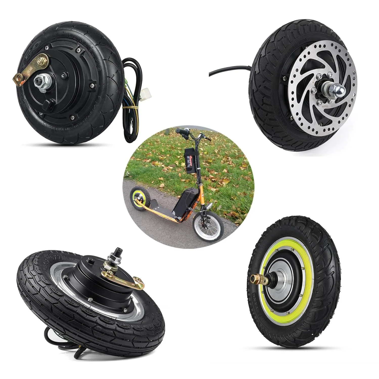 350W Wheel Motor Brushless Gearless Hub Motor E Scooter Conversion Kits (10inch 36V350W) 10inch Electric Scooter Hub Motor Wheel Minnesota hay sow grapple golf wise 36V 
