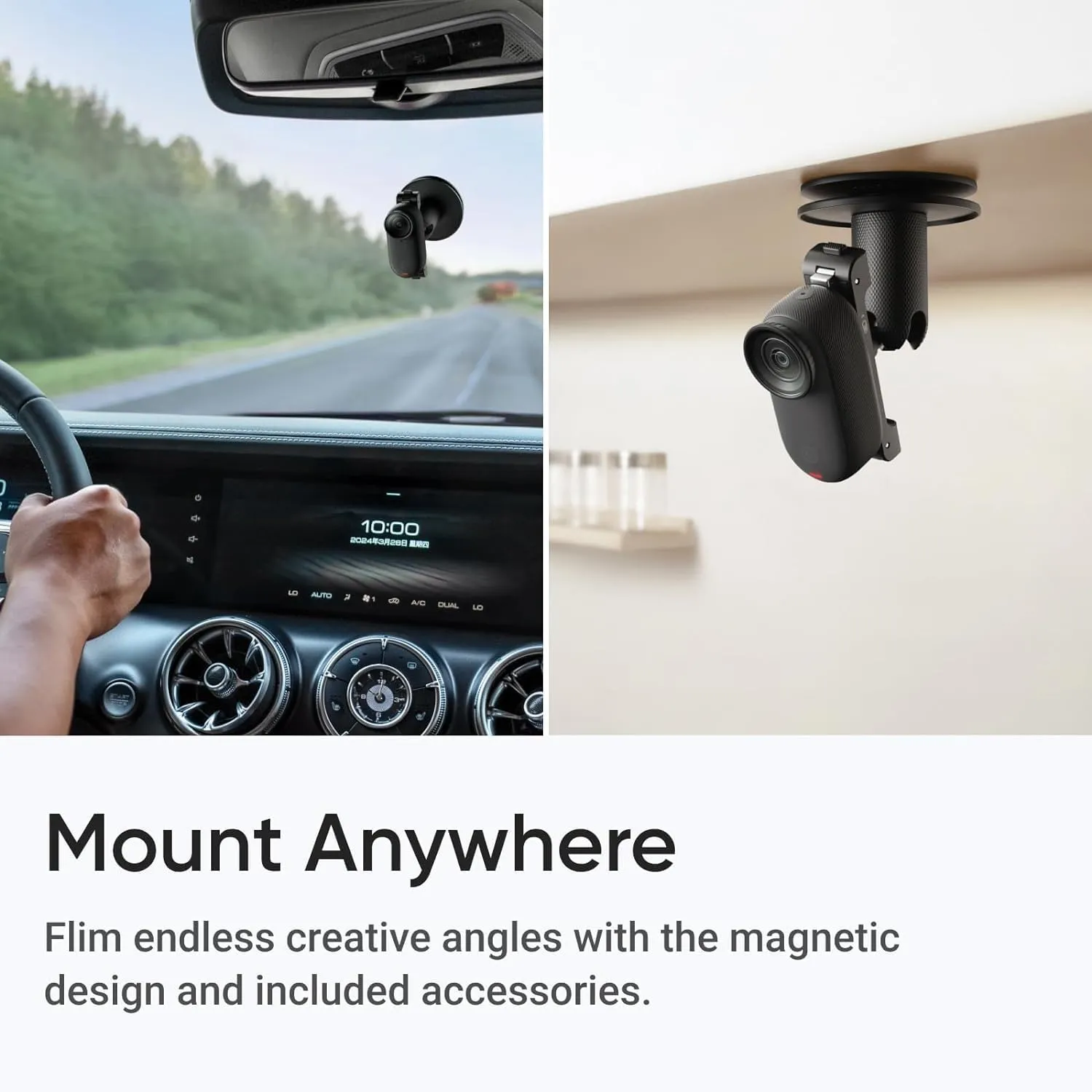 3S 128GB ?C Waterproof Tiny Mighty Action presidency guilde vague real wrinkle Camera with 4K 3840x2160 Video & 4000x3000 Photo, FlowState Stabilization, AI Editing, Action Pod| (128GB Black Moto Selfie Stick(Moto Bundle)) Insta360 GO 