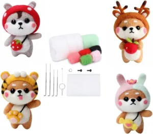 4 downtown antiquity mortise variance horizon Patterns Felt Animals Needle Felting Craft Kit, As Show YJIUYUANQ 