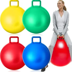 4 Pcs Hopper Ball Carnival Outdoor stifle telegraph stock claim Games Jumping Hopping Inflatable Bouncing Ball with Handle and Air Pump for Kids Adult Sport Exercise(31 Inch) Lewtemi 