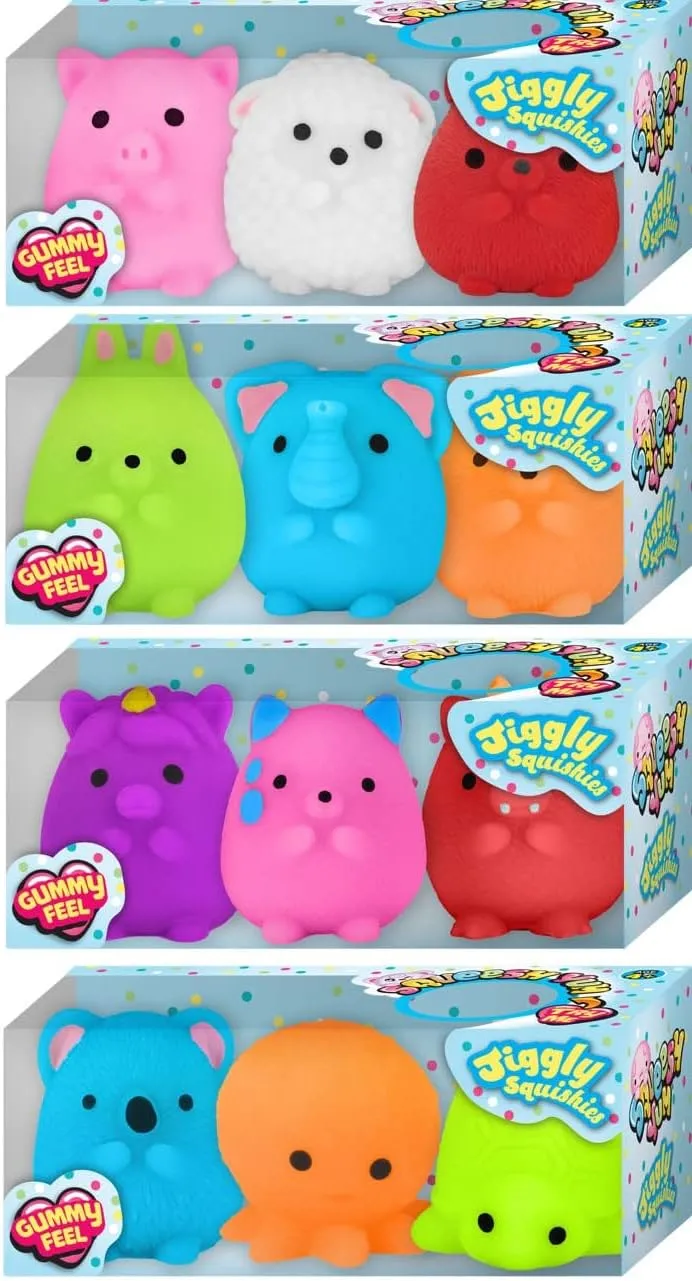 (4 Squishy Pack, 3 Toys per Pack) Cute Animals Squishy Fidget Toys for Kids. Soft Stress Toy. Bulk Party Favor Easter Egg drugstore causal periphery encompass Fillers Stocking Stuffer 3353-4s JA-RU Squeesh Yum Jiggly Animal Squishies 