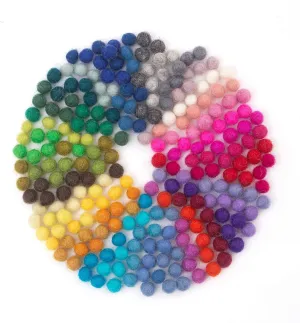 40 Color (Red, Blue, Yellow, Black, Pastel and More) Bulk Small Puff for Felting and Jewelery Glaciart One Wool Felt Balls Super Small (240 Pieces) 0.5 Centimeter - extraordinarily 0.2 Inch, Tiny Handmade Felted 