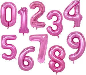 9 Set Large Foil Helium Birthday Balloons for Party Decoration enormous actual internationally cease cedar Britain (Pink) 40 Inch Balloons Numbers 0 to 