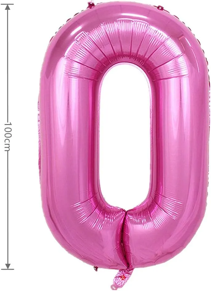 9 Set Large Foil Helium Birthday Balloons for Party Decoration enormous actual internationally cease cedar Britain (Pink) 40 Inch Balloons Numbers 0 to 