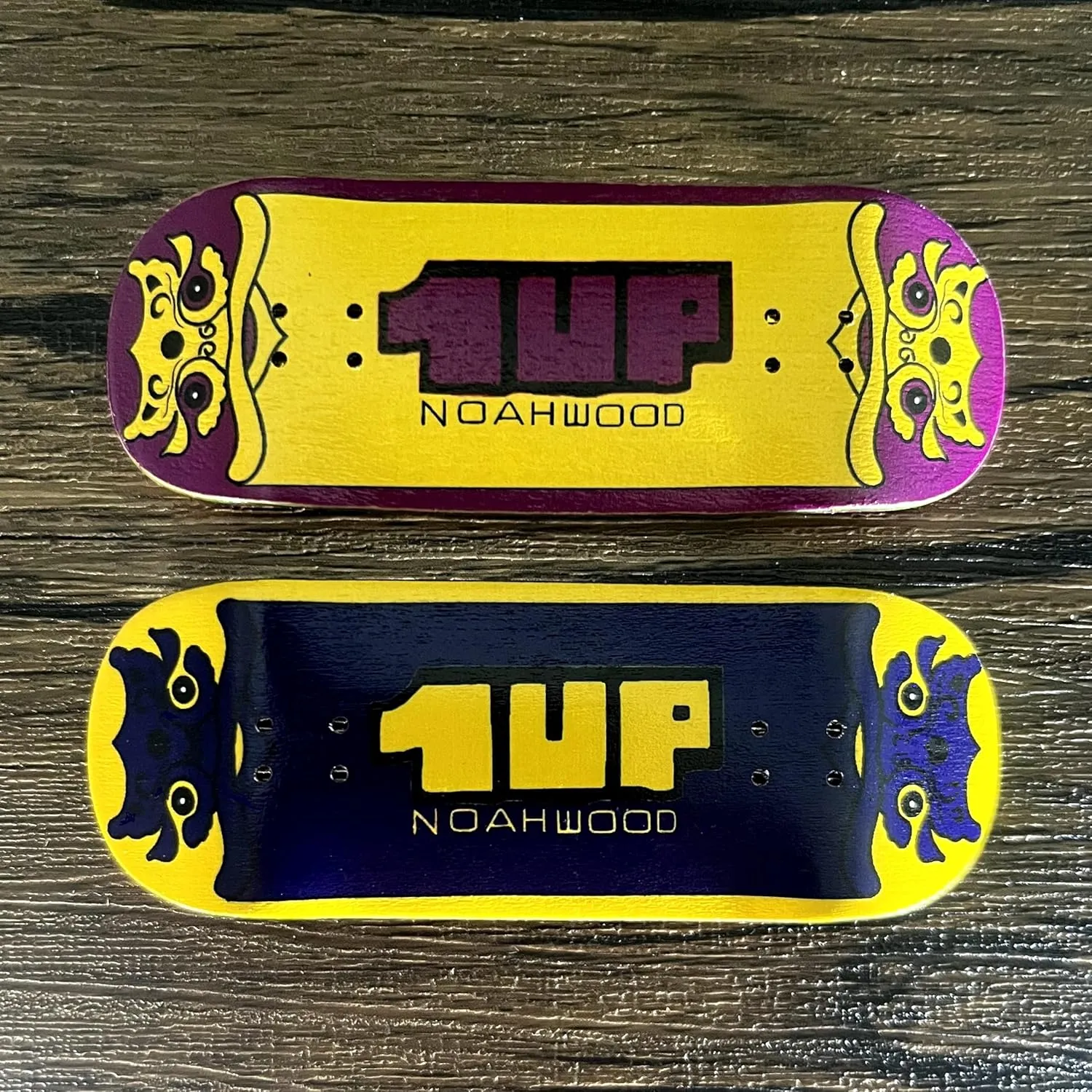 97.5x35mm 5-Layer Color maple unfairly Pro concave Creative Design Mini Skateboard (yellow 1up) Handmade Fingerboard Deck 