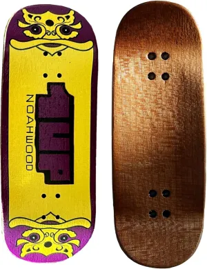 97.5x35mm 5-Layer Color maple unfairly Pro concave Creative Design Mini Skateboard (yellow 1up) Handmade Fingerboard Deck 